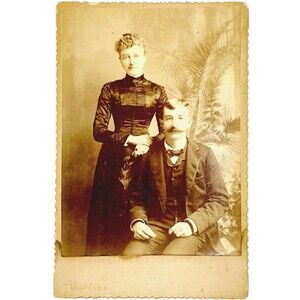 Cabinet Card Photo Victorian Married Couple 1860s Civil War Syracuse NY Curtiss